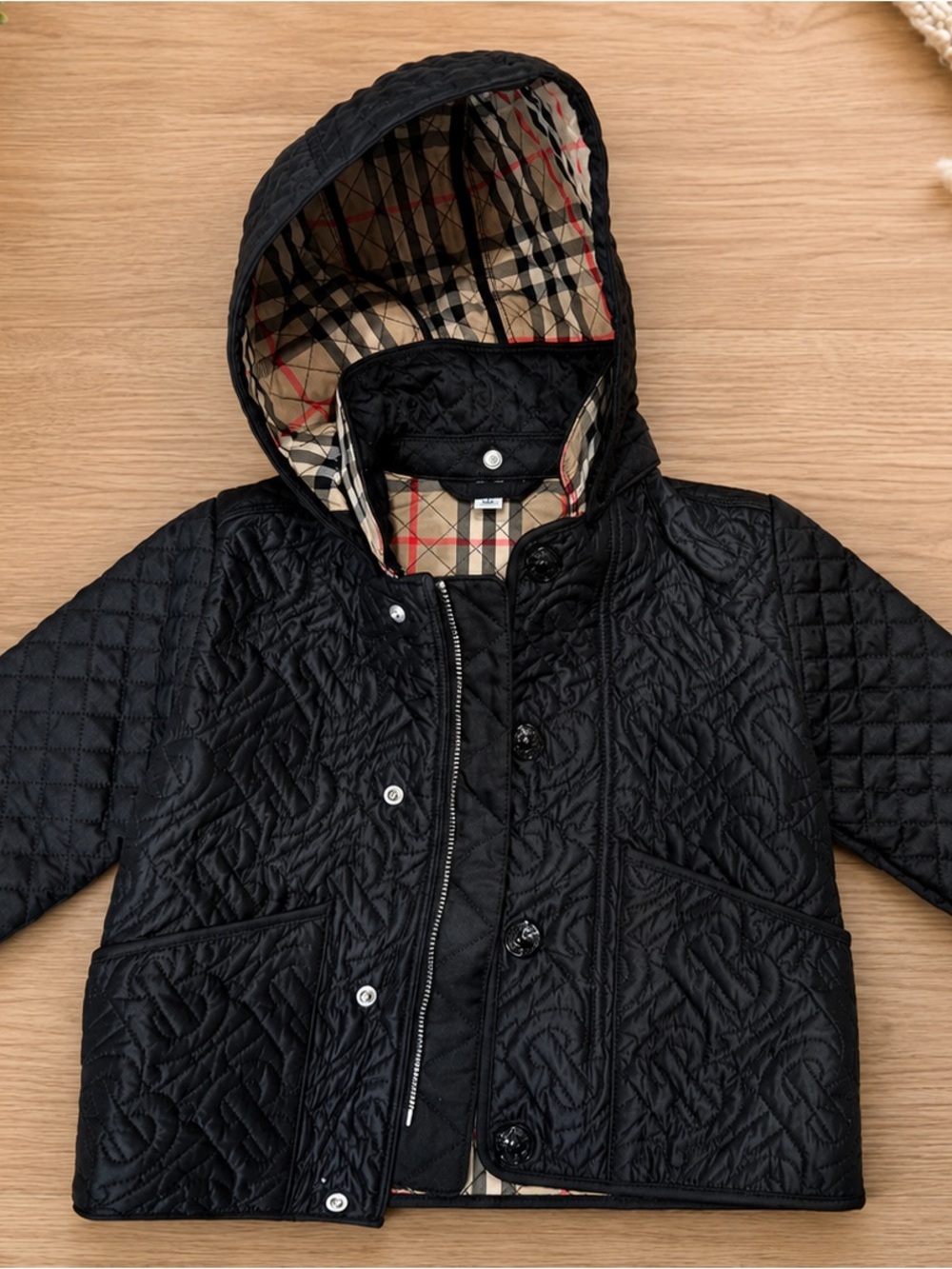 Burberry Quilted Hooded Kids Jacket - Navy - Picture 2 of 6